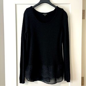 Lucky Brand Knit Sweater with Lace Hem 🖤 || Never Worn